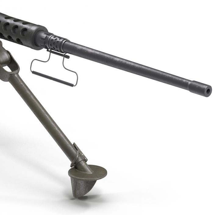 Machine Gun Browning M2 on an M3 Tripod 3D model