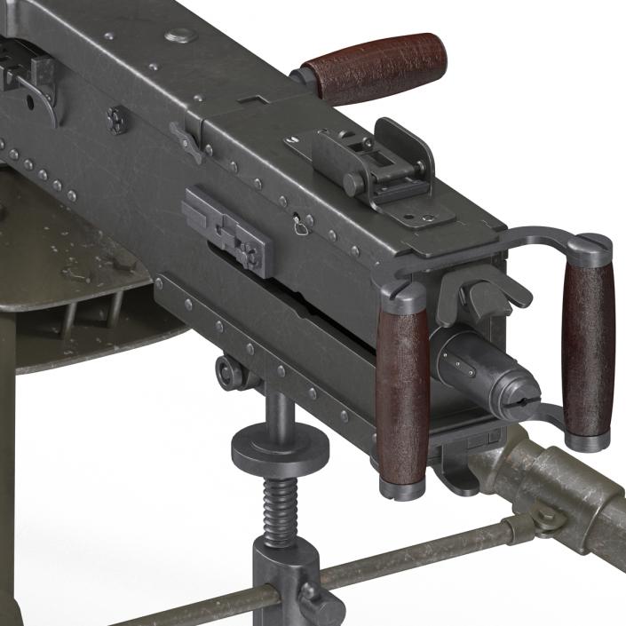 Machine Gun Browning M2 on an M3 Tripod 3D model