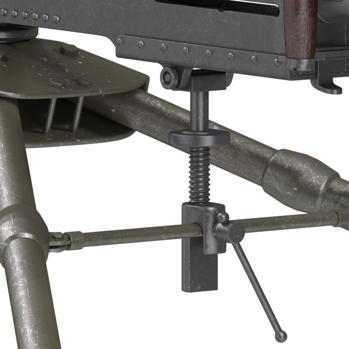 Machine Gun Browning M2 on an M3 Tripod 3D model