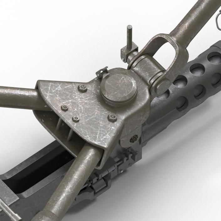 Machine Gun Browning M2 on an M3 Tripod 3D model