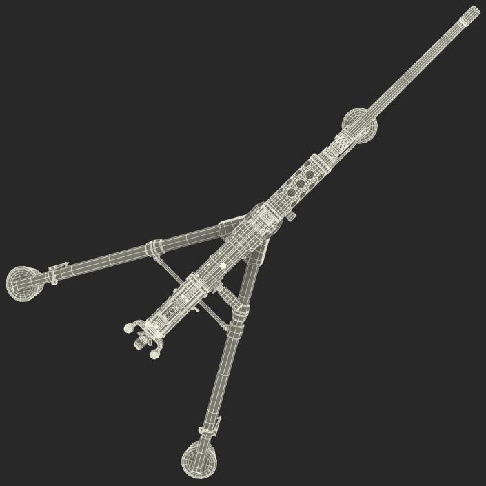 Machine Gun Browning M2 on an M3 Tripod 3D model