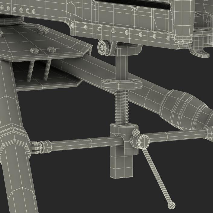 Machine Gun Browning M2 on an M3 Tripod 3D model