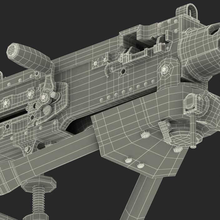 Machine Gun Browning M2 on an M3 Tripod 3D model