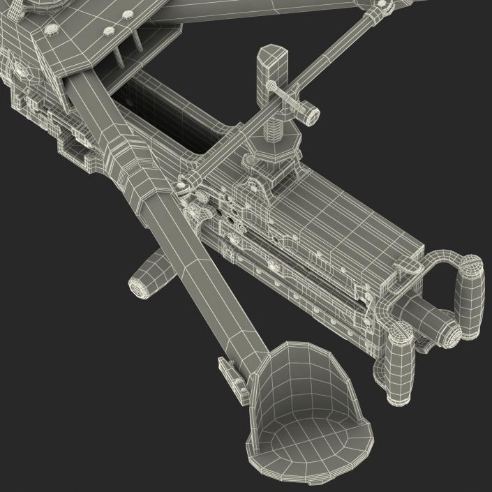 Machine Gun Browning M2 on an M3 Tripod 3D model