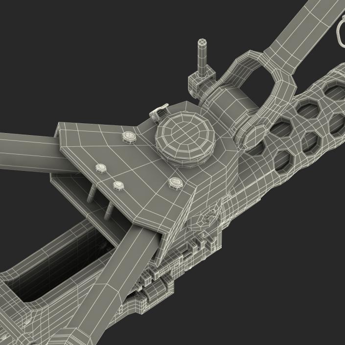 Machine Gun Browning M2 on an M3 Tripod 3D model