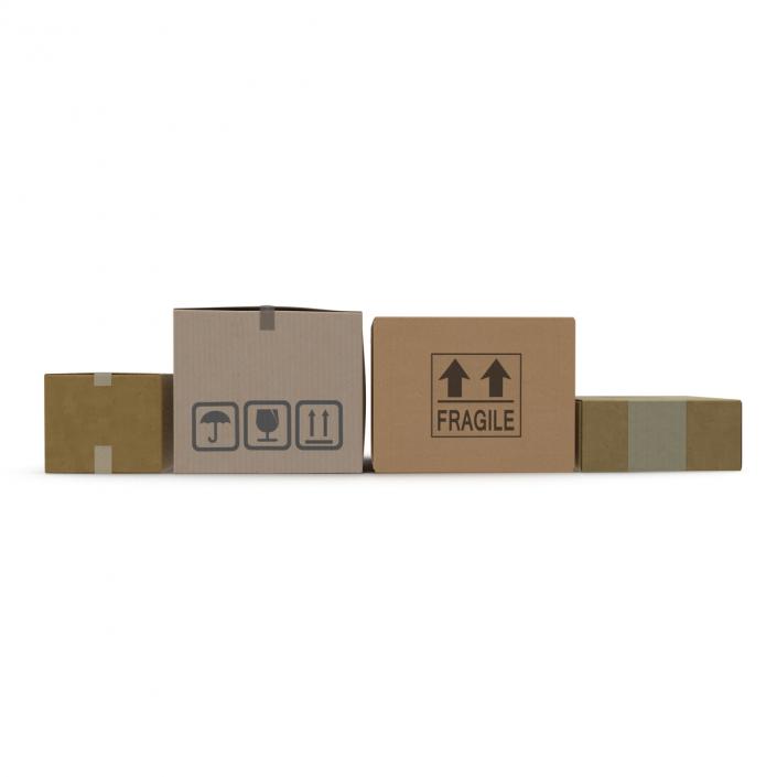 3D Cardboard Boxes Collection