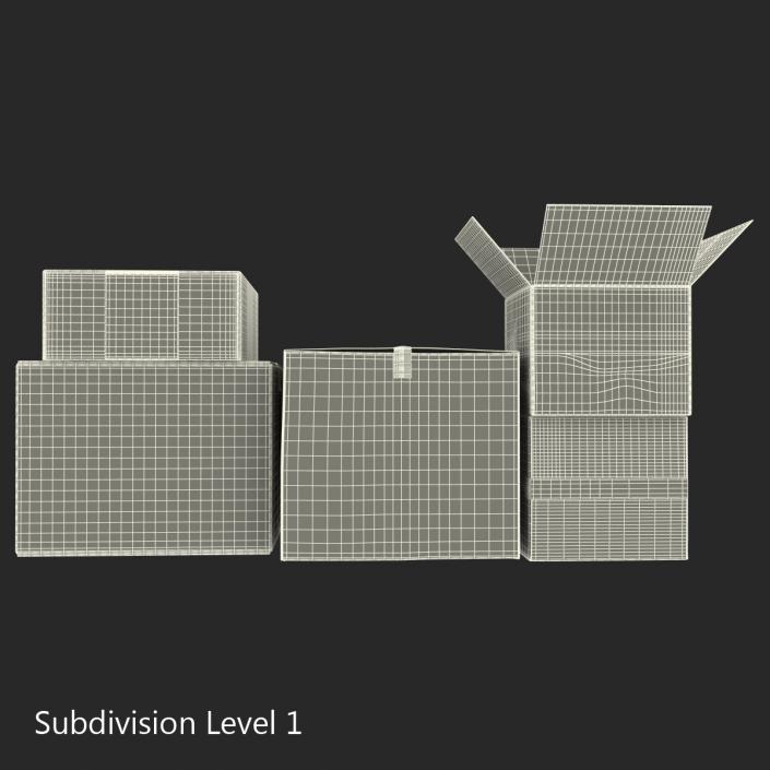 3D Cardboard Boxes Collection 2 model
