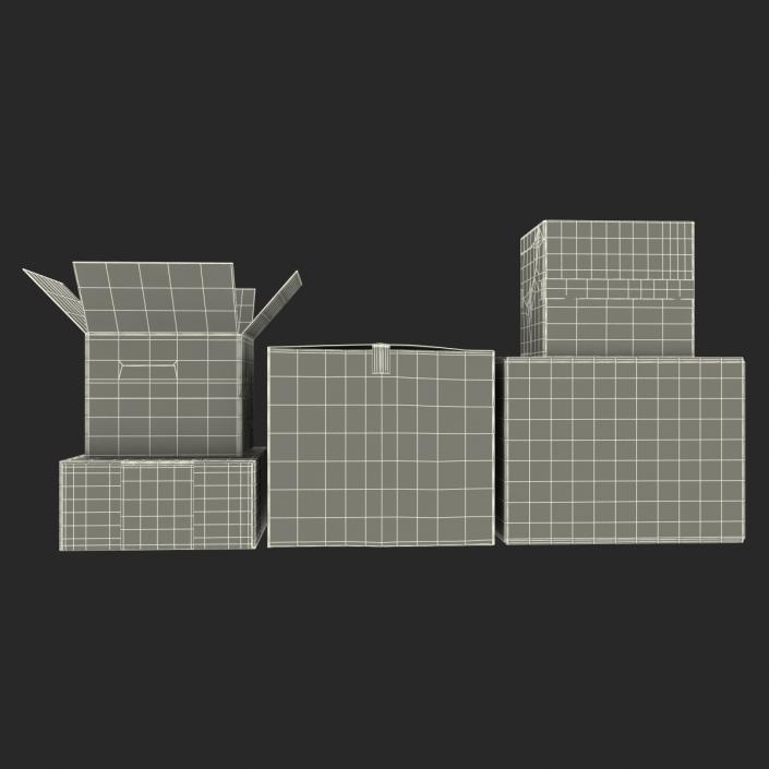 3D Cardboard Boxes Collection 2 model