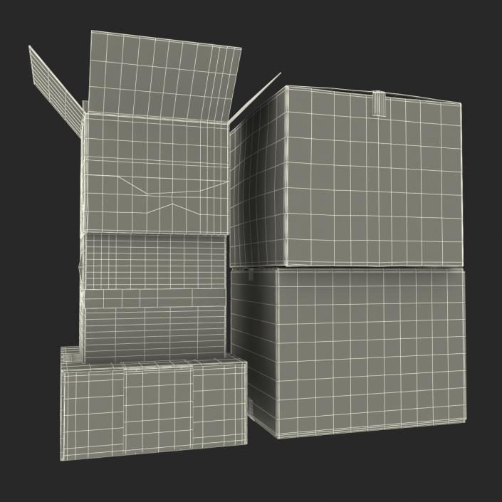 3D Cardboard Boxes Collection 2 model