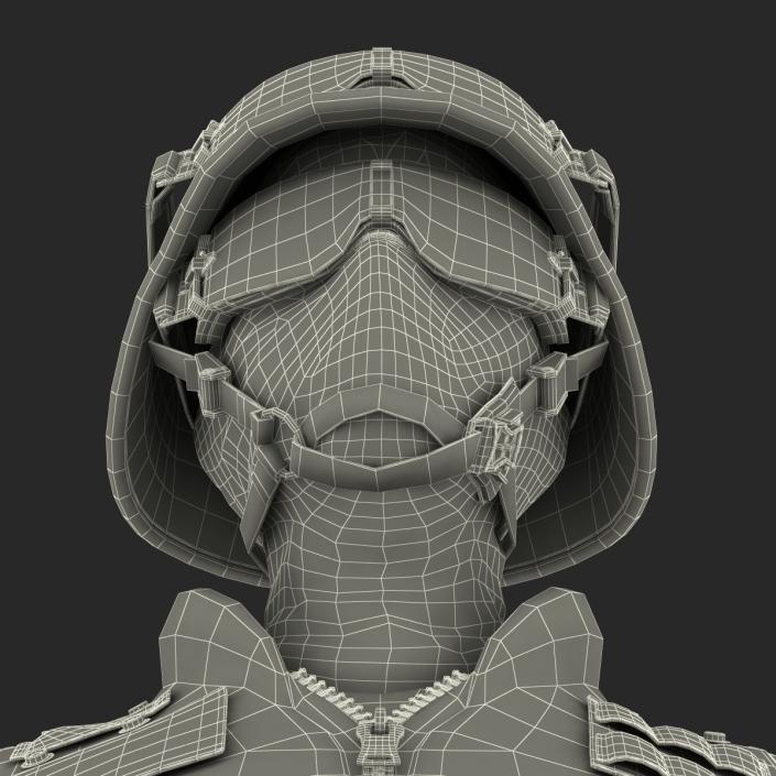 3D SWAT Woman Asian Rigged model