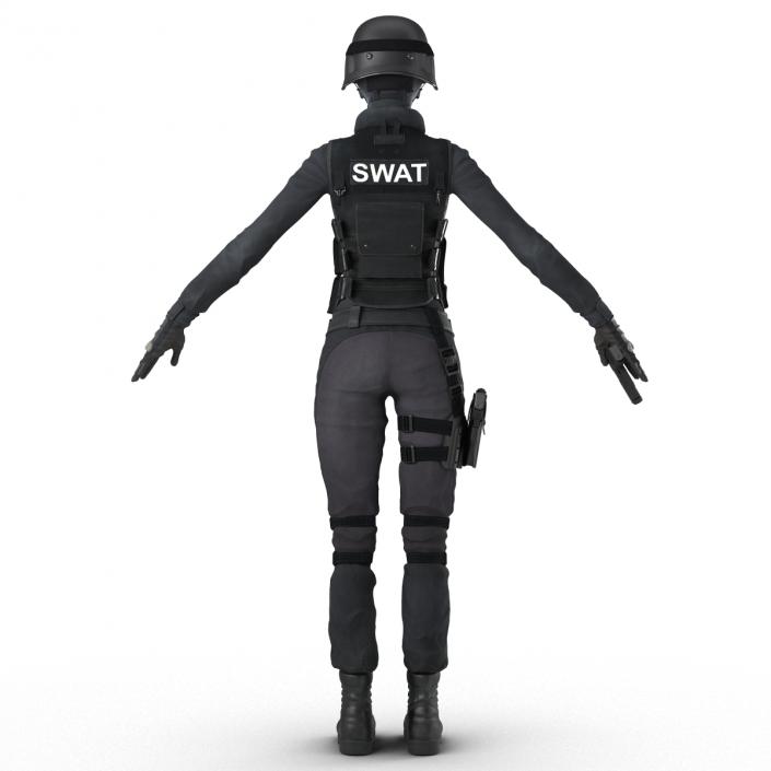 3D SWAT Woman Asian Rigged model