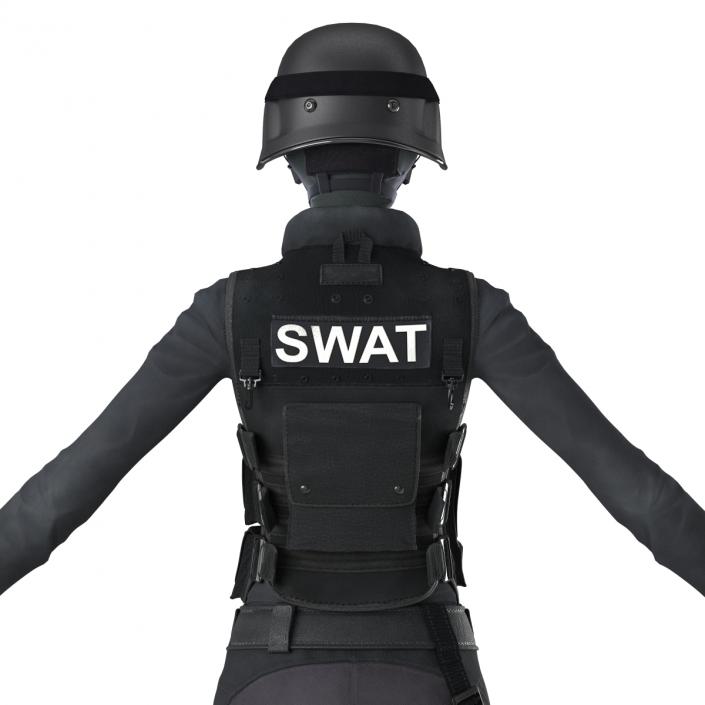 3D SWAT Woman Asian Rigged model