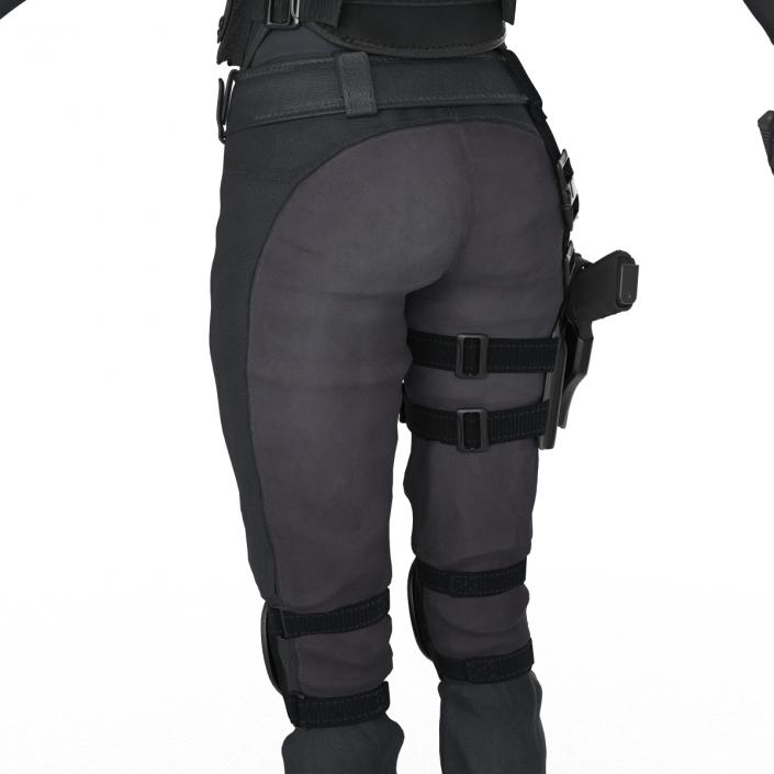 3D SWAT Woman Asian Rigged model