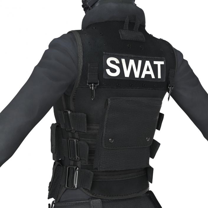 3D SWAT Woman Asian Rigged model