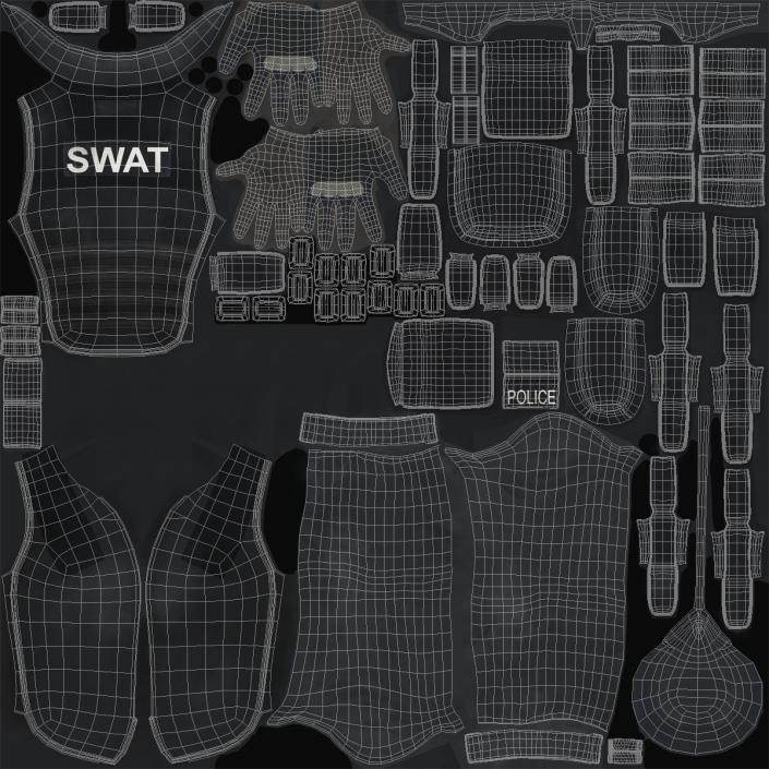 3D SWAT Woman Asian Rigged model