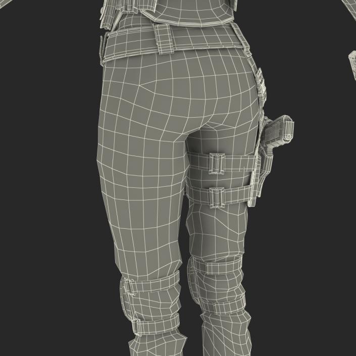 3D SWAT Woman Asian Rigged model