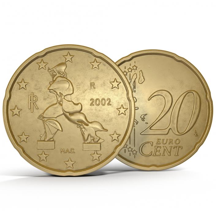 3D model Italian Euro Coin 20 Cent