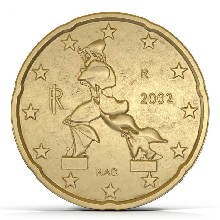 3D model Italian Euro Coin 20 Cent