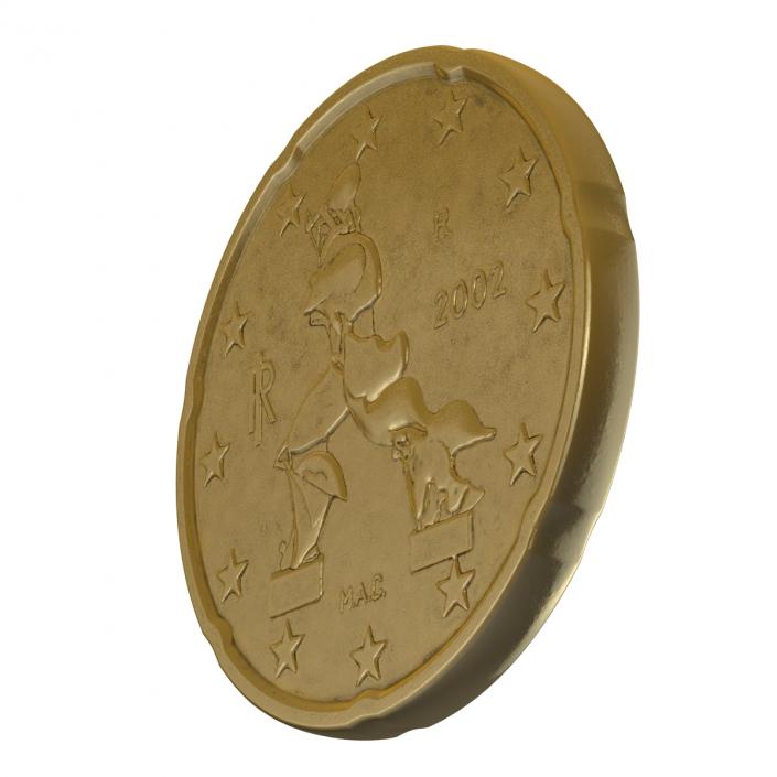 3D model Italian Euro Coin 20 Cent