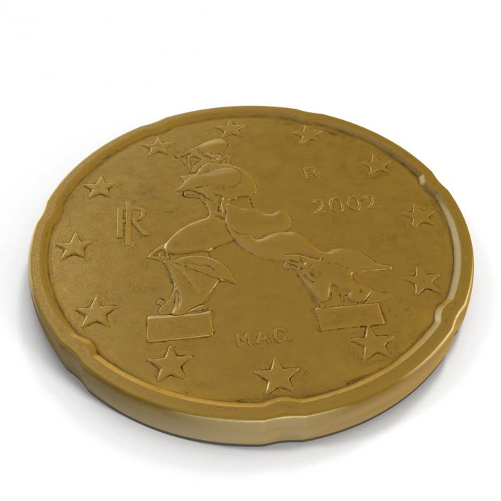 3D model Italian Euro Coin 20 Cent