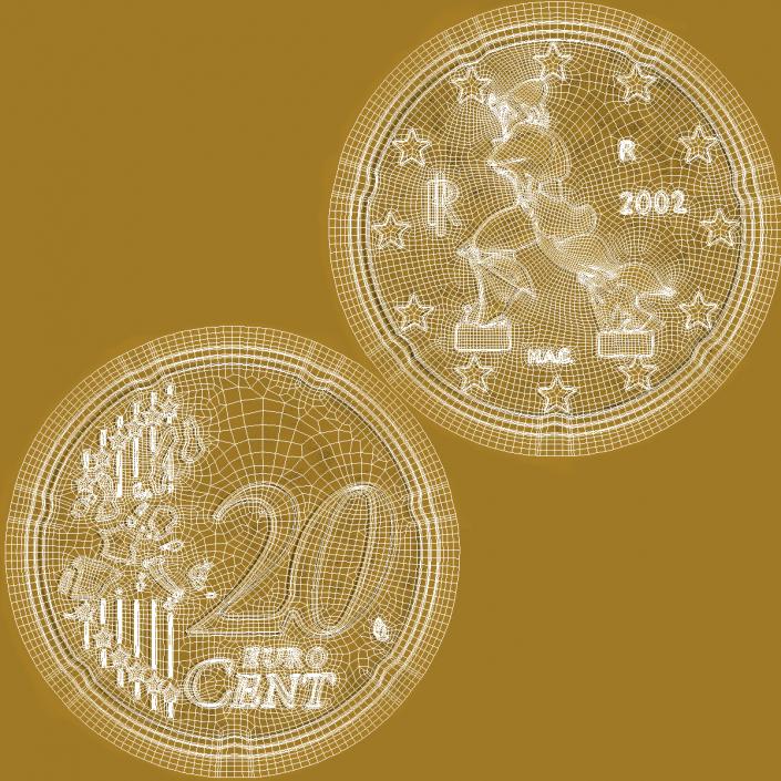 3D model Italian Euro Coin 20 Cent