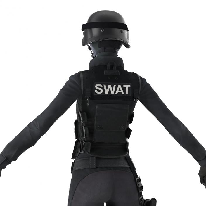 SWAT Indian Woman Rigged 3D model