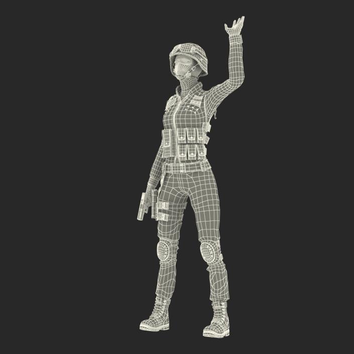 SWAT Indian Woman Rigged 3D model