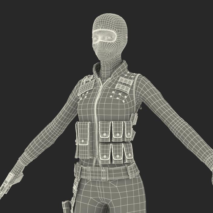 SWAT Indian Woman Rigged 3D model