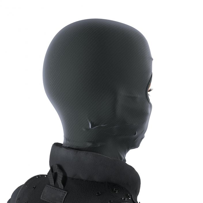 3D SWAT Woman Afro American Rigged