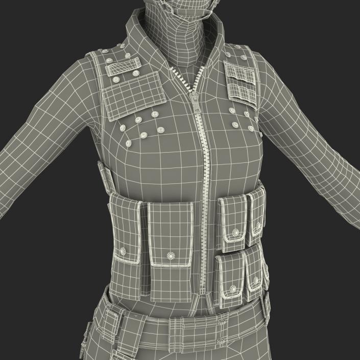 3D SWAT Woman Afro American Rigged