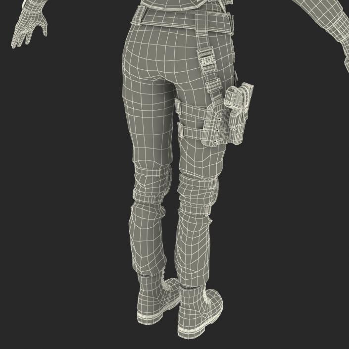 3D SWAT Woman Afro American Rigged