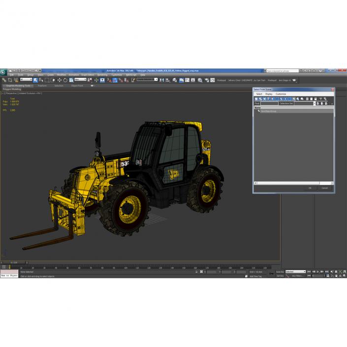 3D model Telescopic Handler Forklift JCB 535 95 Yellow