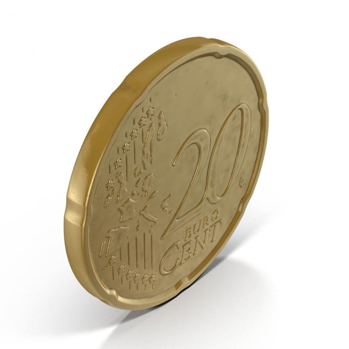 German Euro Coin 20 Cent 3D model