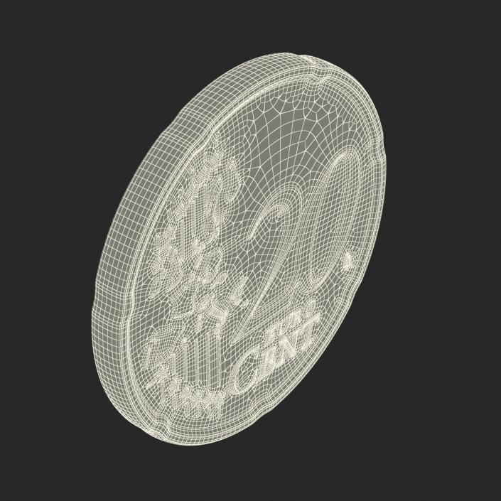 German Euro Coin 20 Cent 3D model