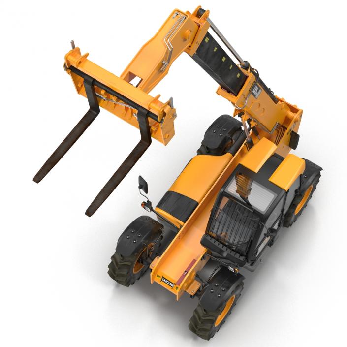 Telescopic Handler Forklift JCB 535 95 Orange Rigged 3D