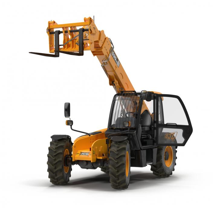 Telescopic Handler Forklift JCB 535 95 Orange Rigged 3D