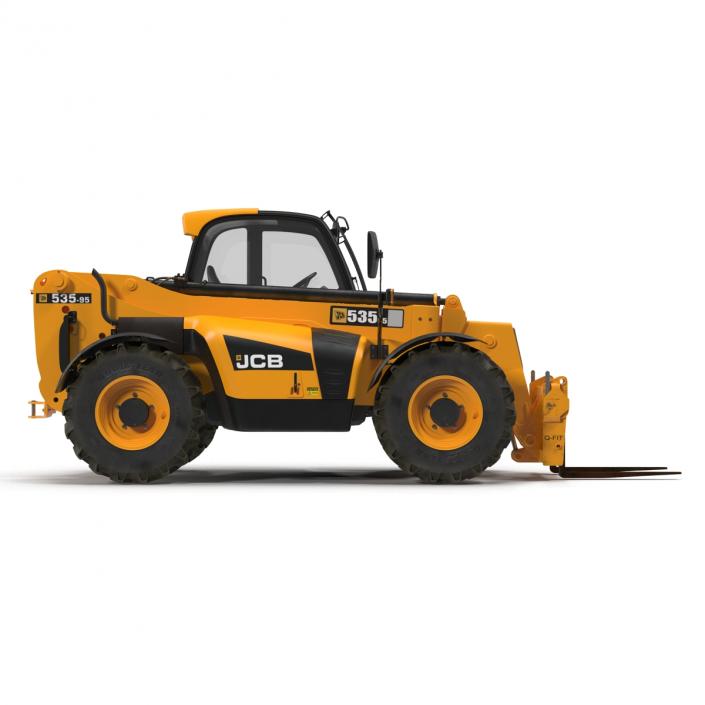 Telescopic Handler Forklift JCB 535 95 Orange Rigged 3D