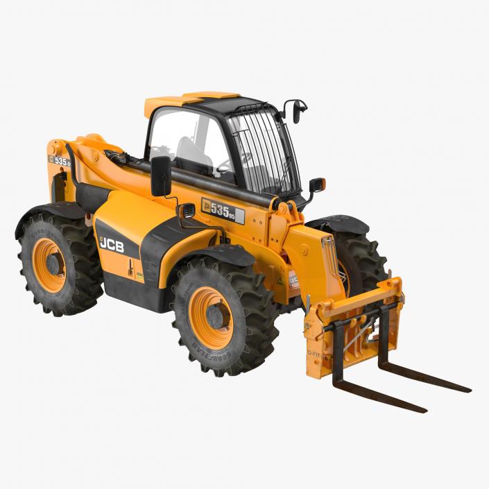 3D model Telescopic Handler Forklift JCB 535 95 Orange