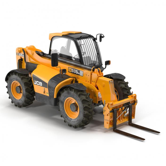 3D model Telescopic Handler Forklift JCB 535 95 Orange