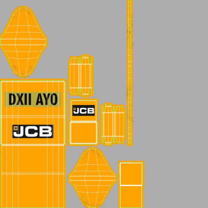 3D model Telescopic Handler Forklift JCB 535 95 Orange