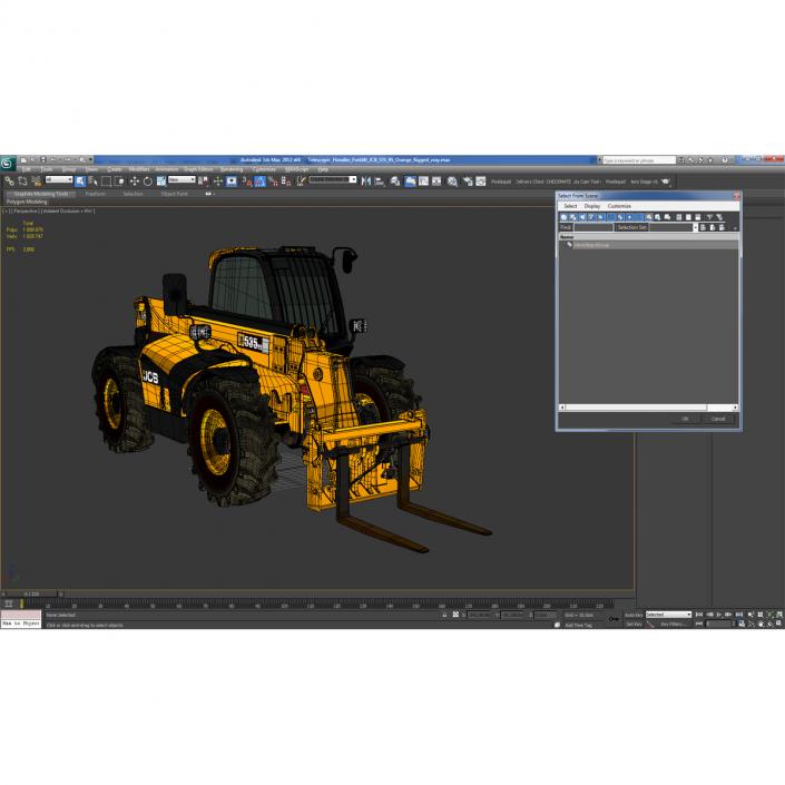 3D model Telescopic Handler Forklift JCB 535 95 Orange