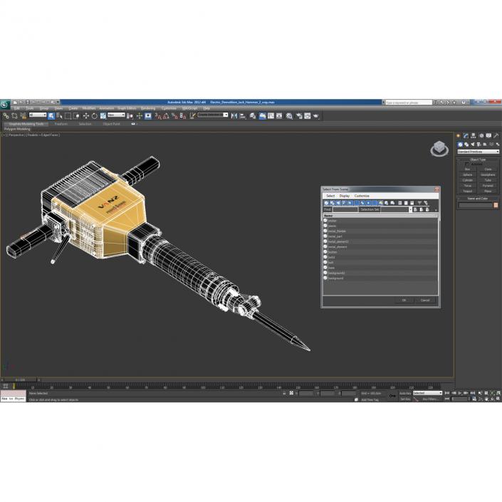 3D Electric Demolition Jack Hammer 2 model