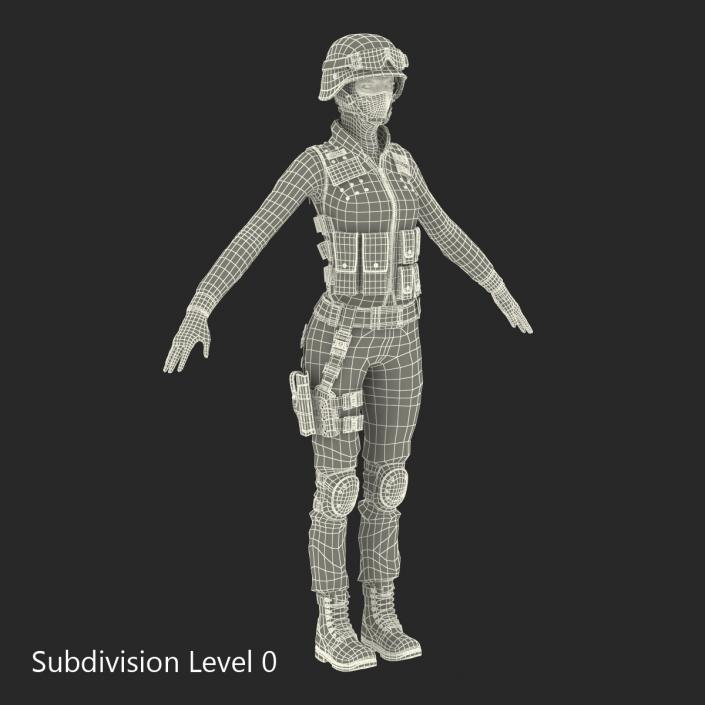 SWAT Indian Woman 2 3D model