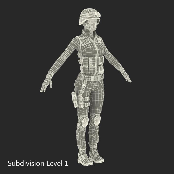 SWAT Indian Woman 2 3D model