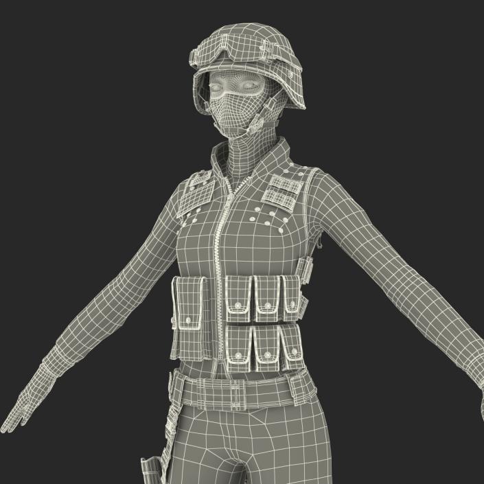 SWAT Indian Woman 2 3D model