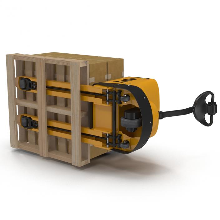 3D Powered Pallet Jack and Wooden Pallet 3D Models Set