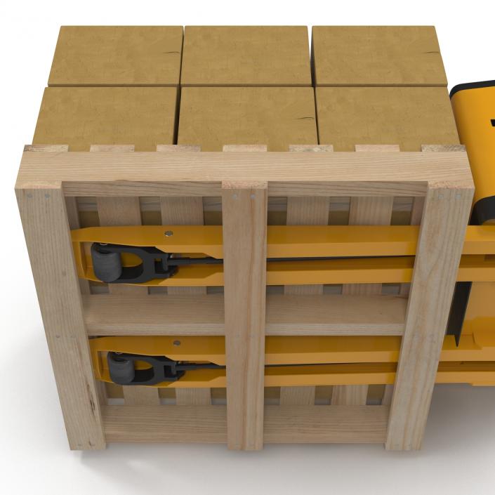 3D Powered Pallet Jack and Wooden Pallet 3D Models Set