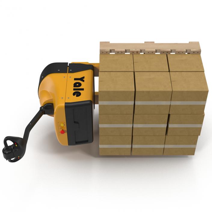 3D Powered Pallet Jack and Wooden Pallet 3D Models Set