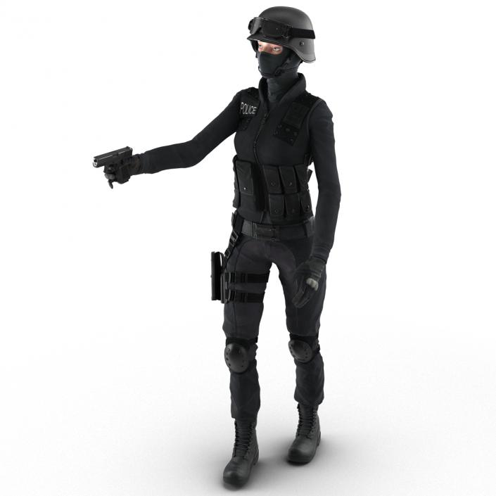 3D SWAT Woman European Rigged