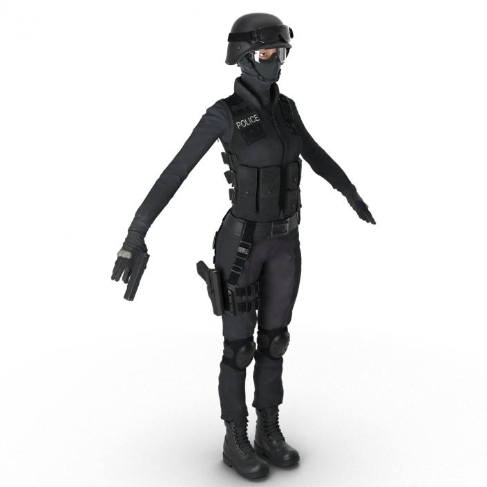 3D SWAT Woman European Rigged